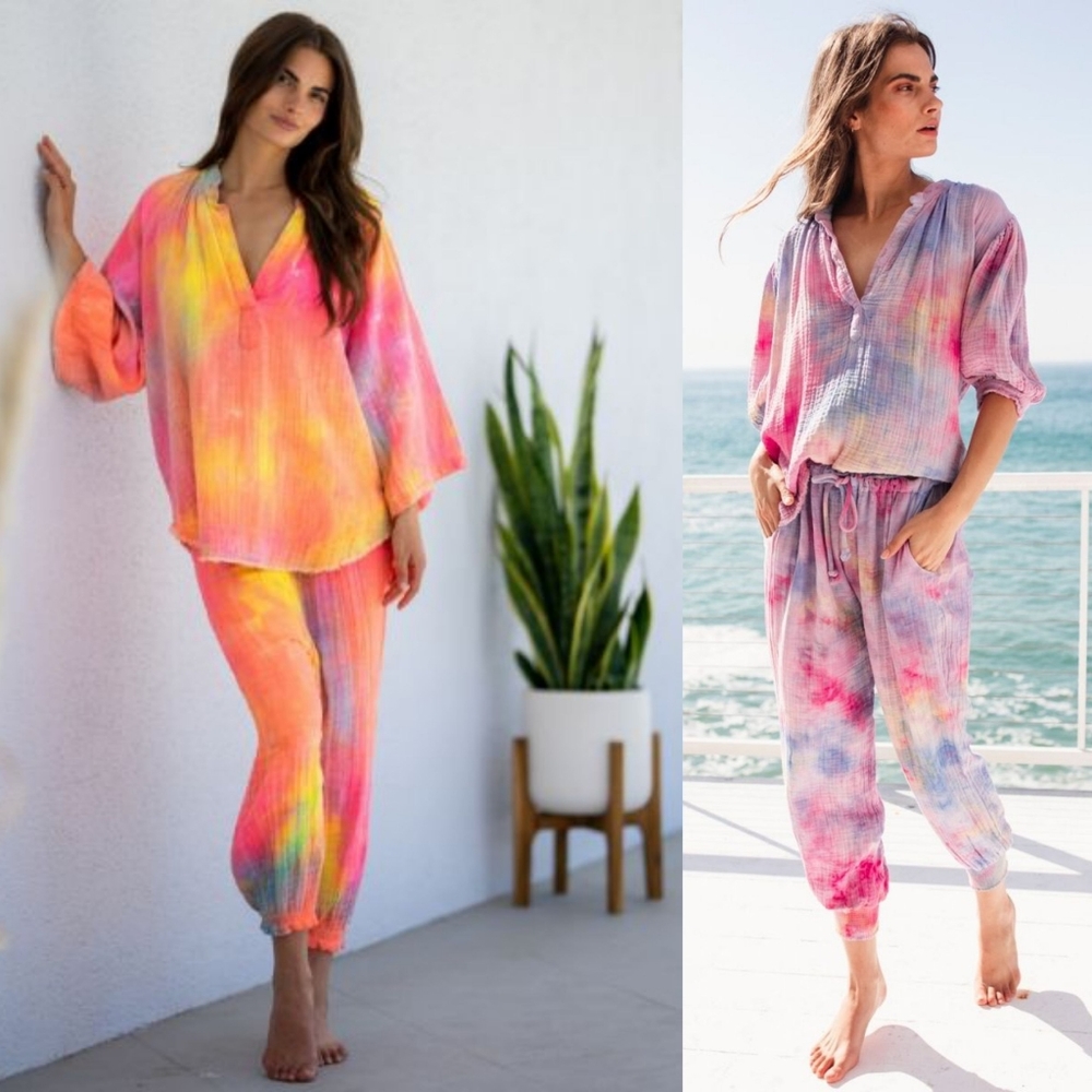 New 9Seed Fire Island Surf Pants Prism Tie Dye M/L - Picture 3 of 16